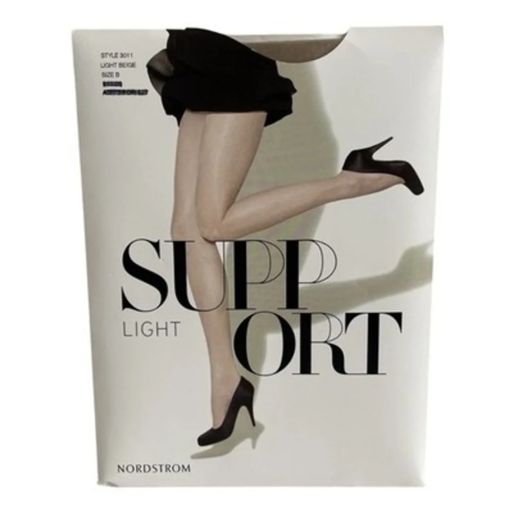 Nordstrom Light Support Pantyhose Style 3011 Light Beige Size B NIB